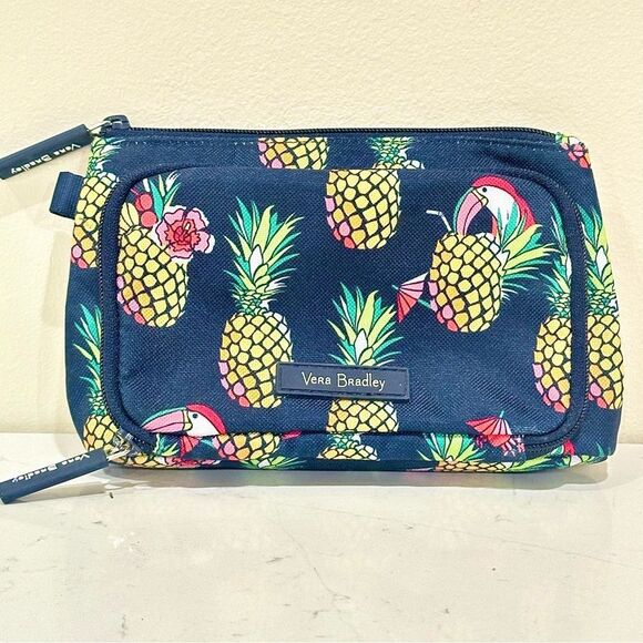 Vera Bradley Lighten Up Compact Organizer Toucan Party Pineapple - Picture 1 of 4